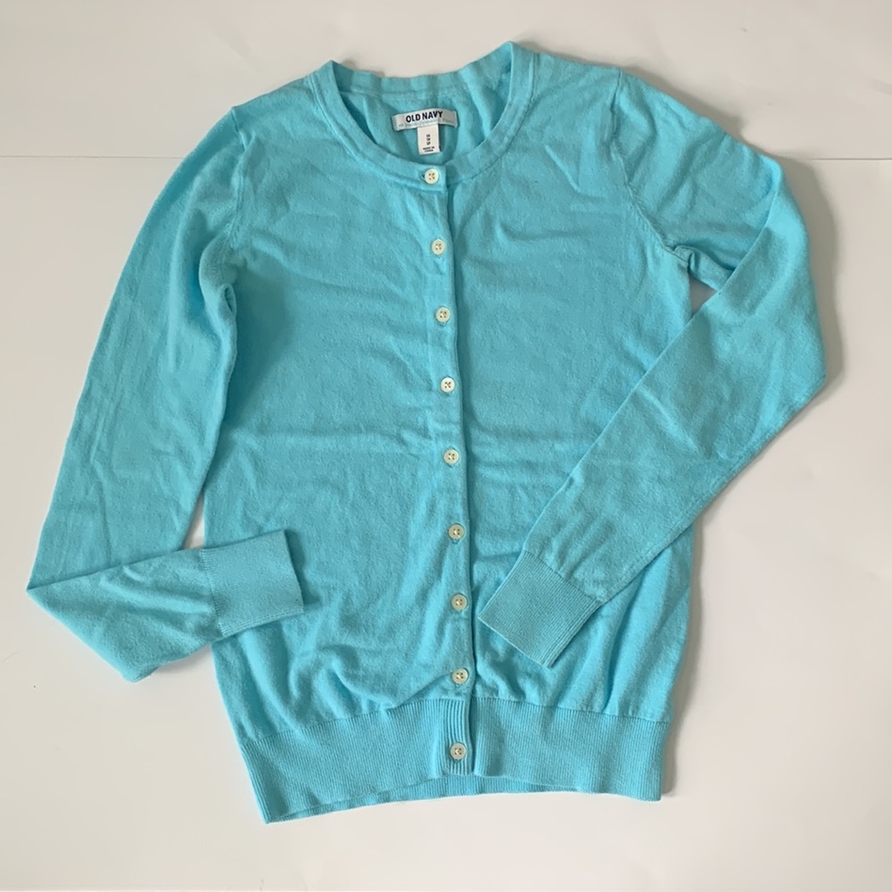 OLD NAVY CARDIGAN WOMENS LIGHTWEIGHT SWEATER LIGHT BLUE XS LAYERING LONG SLEEVE